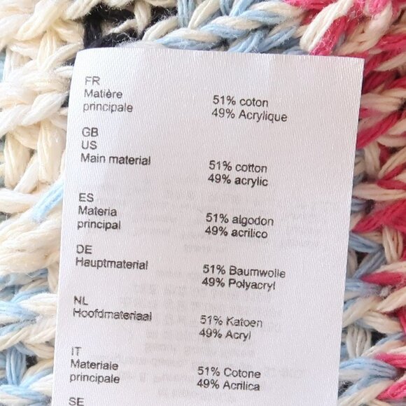 Maje Missy Multicolor Stripe Fringe Knit Long Sleeve Open Front Cardigan Small S - Picture 10 of 15